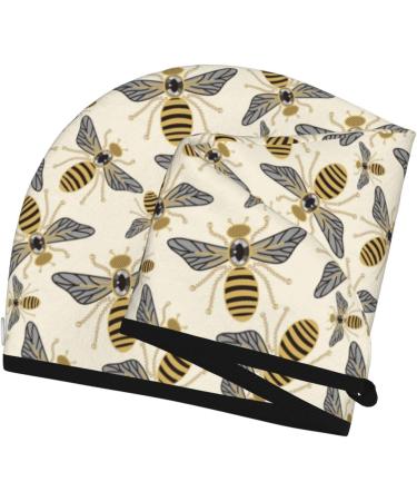 Hair Towel Wrap | Fast Drying Hair Turban | Button Hair Drying Towel for Quick Results - Flying Bees1 - Buy Online on GoSupps.com