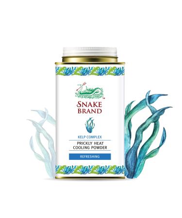 Snake Brand Prickly Heat Cooling Anti Itch Powder Relieve Miliaria Heat Rash  Refreshing Ocean Kelp Complex Scent 4.9 Oz (140 gr) - Daily Use Antiperspirant Ocean Fresh Kelp 4.93 Ounce (Pack of 1)