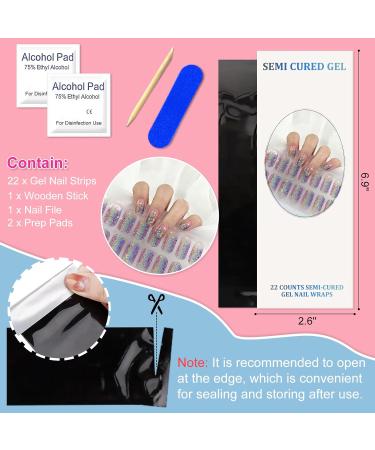 Buy Ceboic UV Gel Nail Film - 22 Half-Hardened Self-Adhesive Gel Strip Stickers | Long-Lasting Colorful Star French Nail Wraps for Hands & Feet - International Shipping - Buy Online on GoSupps.com