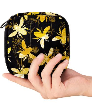 Bee Flower Pattern Menstrual Cup Pouch - Portable Period Kit Bag Color 4 - Buy Online on GoSupps.com