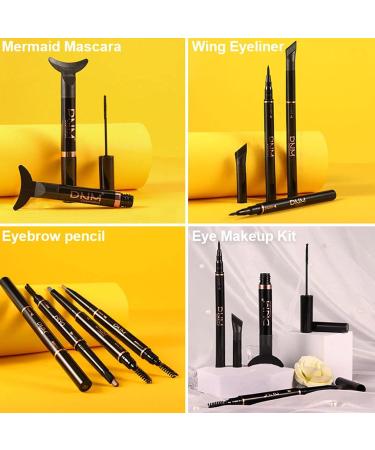 Eyeliner and Mascara Set - Eyeliner Eyebrow Pencil Eye Makeup Set | Eyeliner and Mascara Set Create Natural-Looking Professional Eye-Makeup Highly Pigmented Instantly Lengthen Eyelashes 02# - Buy Online on GoSupps.com
