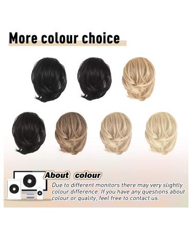 BARSDAR HAARDIAD Hair Extensions - Straight Synthetic Short Ponytail Rolls & Hair Jewelry Scrunchie for Women - Ash Brown & Bleaching Blonde (20cm) - Buy Online on GoSupps.com