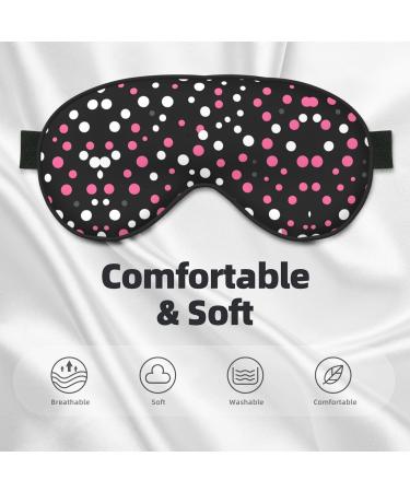 SSIMOO Black Polka Dots Soft Sleep Eye Mask | Breathable Travel Eye Patch for Women | Perfect for Relaxation - Buy Online on GoSupps.com