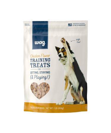 Amazon Brand  Wag Training Treats for Dogs (Chicken, Peanut Butter & Banana, Hip & Joint) 1 Pound (Pack of 1) Chicken Flavor Treats