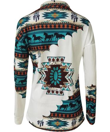 Women's Casual Folk Zip-Up Sweatshirt - Stylish Long Sleeve Hoodie in Small Green - Buy Online on GoSupps.com