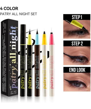 Liquid Eyeliner Water Resistant Liquid Eyeliner Precise Tip Liquid Eyeliner Pen Set of 4 Quick Drying Water Resistant Smudge Resistant Eyeliner Long Lasting Liquid Liner Eyes - Buy Online on GoSupps.com