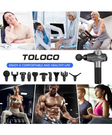 TOLOCO Massage Gun - Carbon Black, Upgrade Percussion Handheld Deep Tissue Massager for Athletes - Buy Online on GoSupps.com