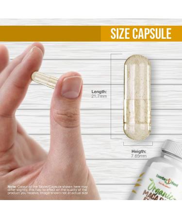 Organic Maca Root Capsules 2500mg - High Strength Superfood with Vitamin C, B6, Copper & Iron - Pure Peruvian Maca Supplement by EnerGoFood - 60 Vegan Capsules - Buy Online on GoSupps.com