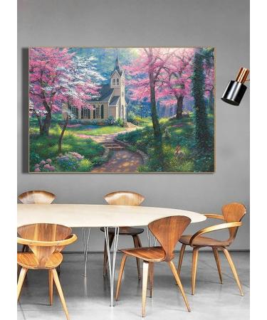 Christian Church 5D Diamond Painting Kit for Adults - DIY Full Round Drill Landscape Gem Art Scenery - 12x16 Inch Home Wall Decor - Buy Online on GoSupps.com