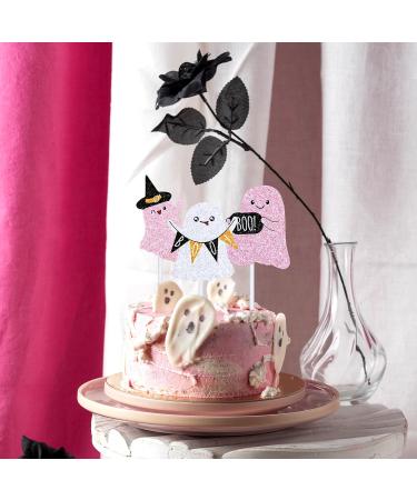 Whaline 48Pcs Halloween Ghost Cupcake Toppers with Paper Sticks and Glue Points 8 Design Cute Pink Black Ghost Cupcake Picks Halloween Cake Toppers for Halloween Birthday Party Cake Decorations - Buy Online on GoSupps.com