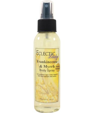 Frankincense And Myrrh Body Spray (Double Strength) 4 ounces Body Mist for Women with Clean Light & Gentle Fragrance Long Lasting Perfume with Comforting Scent for Men & Women Cologne with Soft Double Strength 4 Fluid Ounces