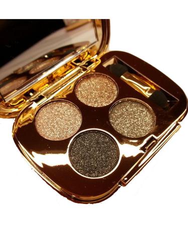 Glitter Eyeshadow Palette Makeup Set 4 Colors Shimmer Eyeshadow Palette Gold Eyeshadow Highly Pigmented Long Lasting Waterproof Sweatproof Professional Nude Eyeshadow Palette Make Up Palettes for Women Warm Natural Neutral Smokey Eye Eyeshadow Palette (6#