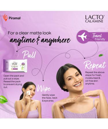 Lact o Calamine Oil Control Face Wipes | Pack of 2 | Neem Aloe Vera & Niacinamide | Makeup Remover & Hydrating Wet Wipes | 30 Wipes Each - Buy Online on GoSupps.com