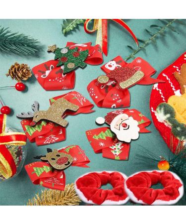 Christmas Hair Clips+Hair scrunchies Christmas Hair Bows Barrettes Hair Pieces Accessories for Women and Girls 01+02+03+04+05 - Buy Online on GoSupps.com