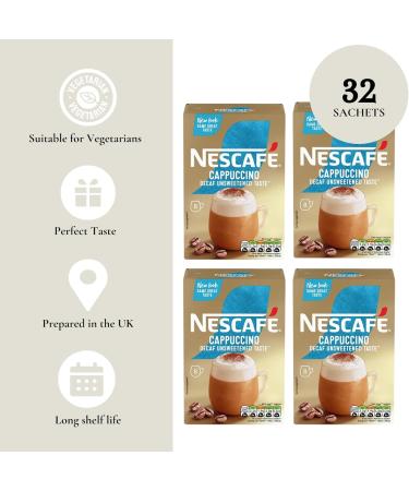 Coffee Multipack With 4x Nescafe Cappuccino Unsweetened Taste Decaf Gold Mix Coffee Boxes - 32 Nescaf Cappuccino Coffee Sachets - 8 per pack - Nescafe Coffee On the Go Instant Coffee Sachets - Buy Online on GoSupps.com