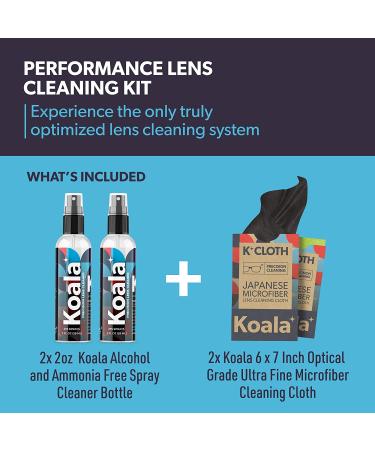 Koala Eyeglass Lens Cleaner Spray Kit - American Made | 2oz + Cloth | Streak-Free & Alcohol-Free | Safe for All Lenses (Pack of 2) - Buy Online on GoSupps.com