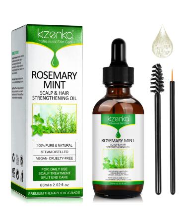 Rosemary mint oil for scalp hair rosemary mint Oil for hair - rosemary Oil - essential rosemary oil mint oil peppermint -rosmarin hair oil suitable for scalp and hair - 60ml / 2.02 oz