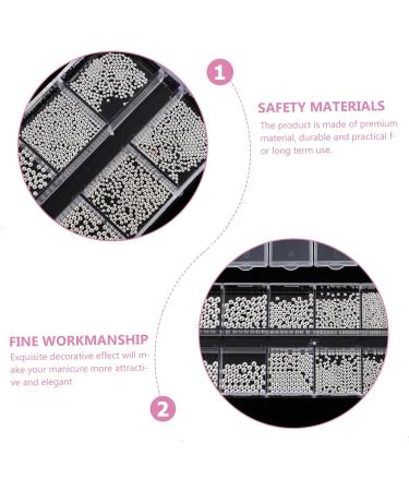 Ipetboom 1 Box Nail Drill Diy Manicure Tools Micro Nail Beads Nail Art Decals Nail Jewelry Caviar Mini Beads Nail Art Steel Bead Fashionable Nail Studs Charm Ball Beads 3d Steel Ball 13X5X1cm Silver - Buy Online on GoSupps.com