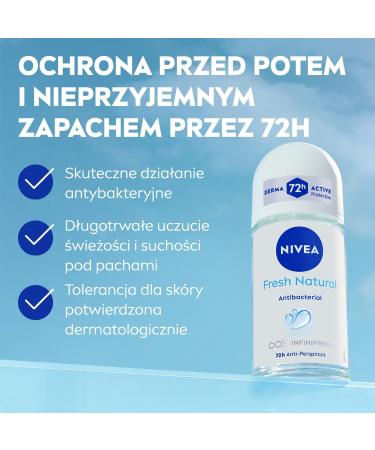  NIVEA NIVEA Black & White Fresh Natural Antiperspirant Ball 2x50ml - Buy Online on GoSupps.com