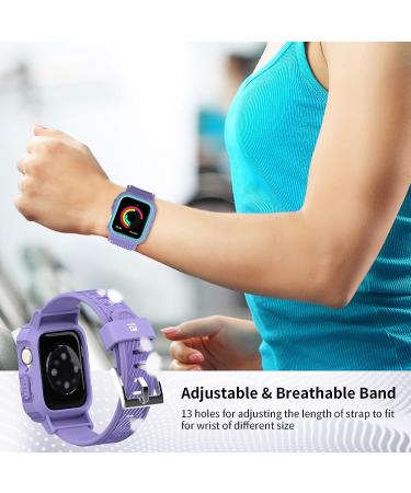 Phaedra Apple Watch Band 41mm/40mm/38mm with Bumper Case | Shockproof Soft TPU Sport Wrist Strap | Purple & Blue | Compatible with iWatch 7/6/5/4/3/2/1/SE - Buy Online on GoSupps.com