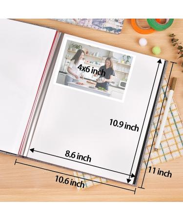 Large Self-Stick Scrapbook Photo Album with 60 Pages - Black Linen Hardcover - Magnetic Picture Book for Various Picture Sizes - Includes 10 Metallic Pens - 11x10.6inch - Buy Online on GoSupps.com