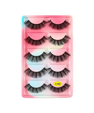 UAMOU Lashes 10/20/50/100 Boxes Mink Eyelashes 5 Pairs Natural False Eyelashes Thick Fluffy Faux Cils Lashes In Bulk G6 Cheerfully (Color : G611CS Size : 30 boxes)