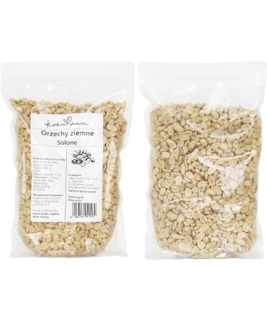 Kuchnia Zdrowia - Roasted Salted Peanuts - Halves - Delicious Snack - No Additives - Waterproof Packaging with Zipper - Doypack: (500 Grams) - Buy Online on GoSupps.com