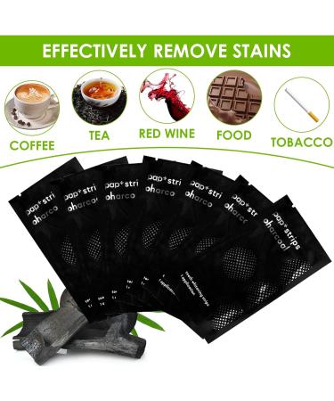 Fluhaw Bamboo Coal Black Tooth Whitening Strips - 7 Pairs for Professional Effect | Sensitive Formula No Mint Taste - Buy Online on GoSupps.com