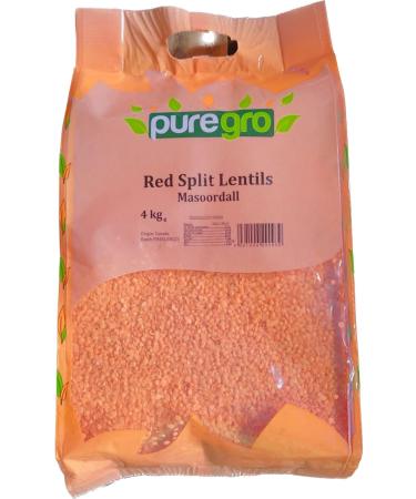 Puregro Red Split Lentils 4kg (Masoordall) - Buy Online on GoSupps.com