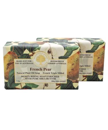 Wavertree & London French Pear (2 bars)  7oz Moisturizing Natural Soap Bar  French -Milled and enriched with Shea Butter