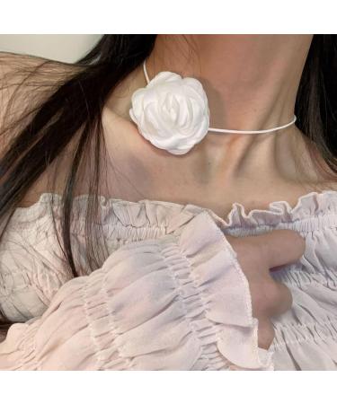 Shop Southjieling Fashionable Rose Necklace | Trendy Gothic Jewelry for Girls & Women - Pink Fabric Tie - Buy Online on GoSupps.com