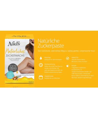 Nads Sugar Paste Hair Removal Waxing Set - Gentle Wax for Face Body Legs Bikini Line & More | Perfect for Women & Men - Buy Online on GoSupps.com