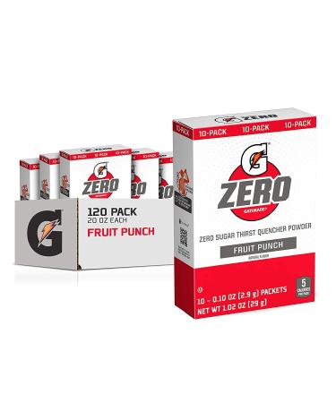 Gatorade G Zero Sugar Free Powder Sticks 0.10oz Packets - 10 Pack (Fruit Punch) - Mixes with 20oz Water - Buy Online on GoSupps.com