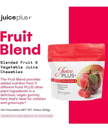 Juice Plus+ Fruit Blend Soft Chews (Chewables) - Boost Your Nutrition with 11 Fruits & Plant Ingredients - Vegan Gummy for Kids & Adults - Vitamins, Whole Food Nutrition - 120 Chewables - Buy Online on GoSupps.com