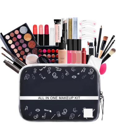 27Pcs Professional Makeup Set Portable Travel Makeup Storage Box Gifts for Beginner Girls (A) - Buy Online on GoSupps.com