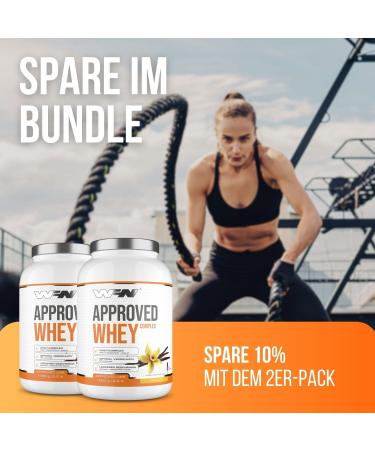 WFN APPROVED Whey Protein Powder Vanilla 1kg - Lactase & Whey Isolate - High Solubility - 33 Portions - Made in Germany - Tested for Quality - Buy Online on GoSupps.com