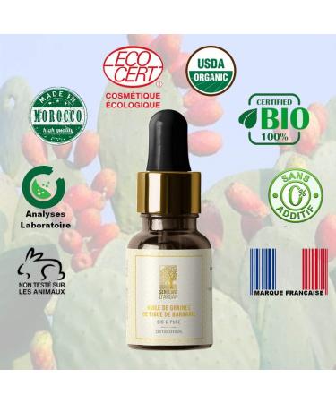 ORGANIC BARBARIAN FIG SEED OIL - 100% Pure Cold Pressed Best Anti-Aging Oil for Face Eye Contour & Anti-Wrinkle ECOCERT Certified Organic .10ml - Buy Online on GoSupps.com