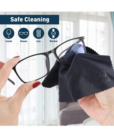 Glasses Cleaning Cloth  Premium Microfiber Lens and Screen Cleaner  Reusable and Washable - Pack of 8  7 x 6-Inch  Dark Blue and Grey 6" x 7"  8 Pack - Buy Online on GoSupps.com