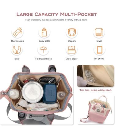 Balakaka Baby Diaper Bag Stroller - 7L Large Mommy Backpack with Pacifier Bag | 2-in-1 Removable Travel Diaper Bag - Purple - Buy Online on GoSupps.com