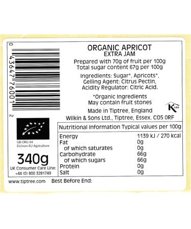Tiptree Organic Apricot Conserve 1x340g - Buy Online on GoSupps.com