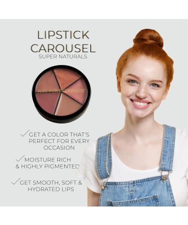 Just For Redheads Lipstick Carousel Super Naturals Palette + Bonus Lip Brush - Buy Online on GoSupps.com