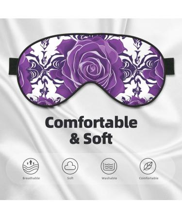Purple Roses Unisex Adjustable Blackout Sleep Eye Mask - Perfect for Travel Yoga & Naps - Buy Online on GoSupps.com