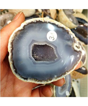 Natural Original Raw Agate Crystal Geode Cutting Hole Feng Shui Decor Stone Specimen Craft Collectibles (Size : 200-250g) - Buy Online on GoSupps.com