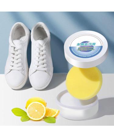 Multi Purpose Cleaner Cream Stain Remover for White Shoes with Sponge | Shoes Stain Remover Cream Yellow Rubbish Remover Cleaner Decontaminate Solid Paste for All Washable Shoes Haoying - Buy Online on GoSupps.com