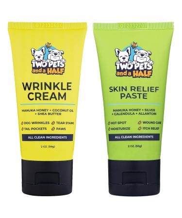 Paste for Bulldog Wrinkle+Bulldog Hot Spot Treatment & Wound Care Ointment w/Silver & Honey-Treatment for French Bulldog Pug English Bulldog-Bulldog Wrinkle Cream & Skin Soother for Tail Pockets