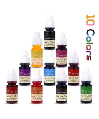10 Color Cake Food Coloring Variety Kit for Baking & Decorating - .25 fl. oz. Bottles - Buy Online on GoSupps.com