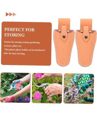Frcolor Garden Shear Belt Holster - Leather Sheath for Scissors - 4 Pieces Pocket Holder for Garden Tools - Durable & Stylish 21x9.5x5cm Orange - Buy Online on GoSupps.com