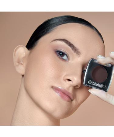 Palladio Soft Brown Brow Powder - Natural Eyebrow Makeup with Jojoba Oil & Shea Butter | Compact Travel Size + Brush Included - Buy Online on GoSupps.com