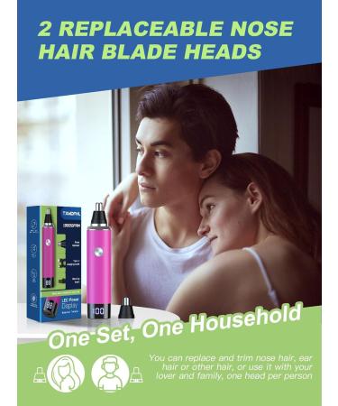 Nose Hair Trimmer for Women and Men Rechargeable Nose Hair Trimmer with LED Display 2 IN 1 Painless Multifunctional Ear and Nose Trimmer with IPX7 Waterproof Dual Edge Blades-Magenta - Buy Online on GoSupps.com