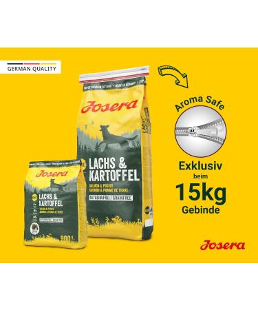 Josera Salmon & Potato Grain-Free Dog Food - Super Premium Dry Food for Adult Dogs (5 x 900g) - Single Animal Protein Source - Buy Online on GoSupps.com